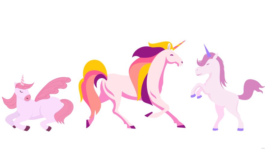 Free Unicorn On White Background in Illustrator, EPS, SVG, JPG, PNG