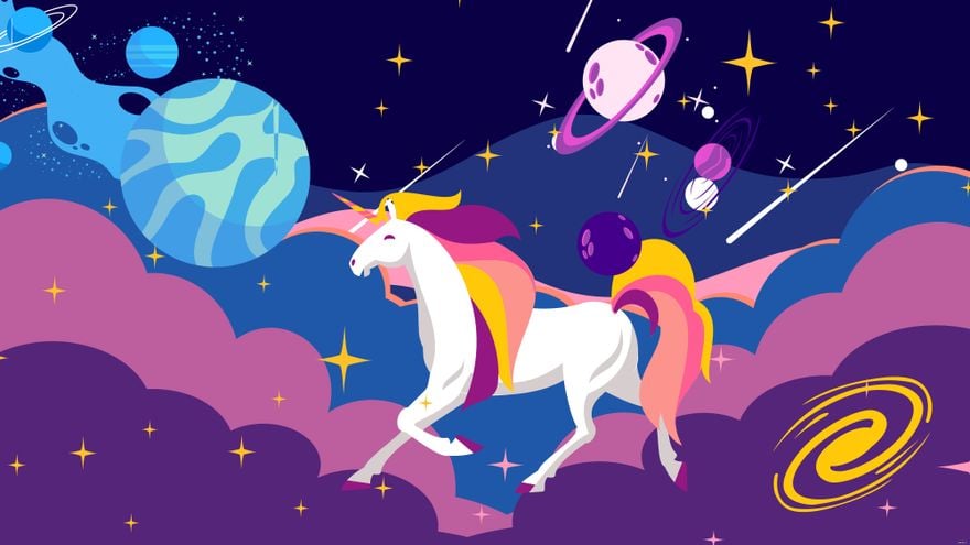 Free Galaxy Unicorn Background - EPS, Illustrator, JPG, PNG, SVG |  