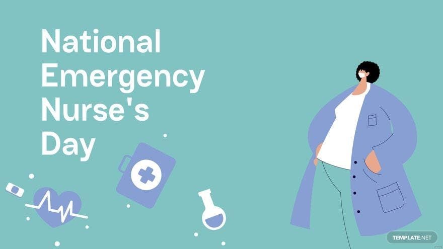 Free National Emergency Nurse’s Day Cartoon Background in PDF, Illustrator, PSD, EPS, SVG, JPG, PNG