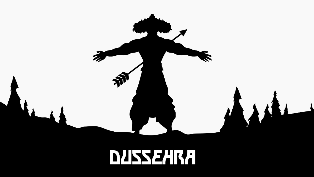 Dussehra Black Background Template