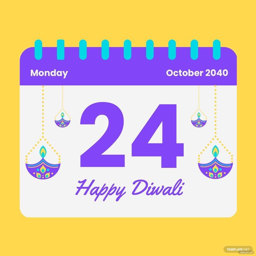 Free Diwali Calendar Vector in Illustrator, PSD, EPS, SVG, JPG, PNG
