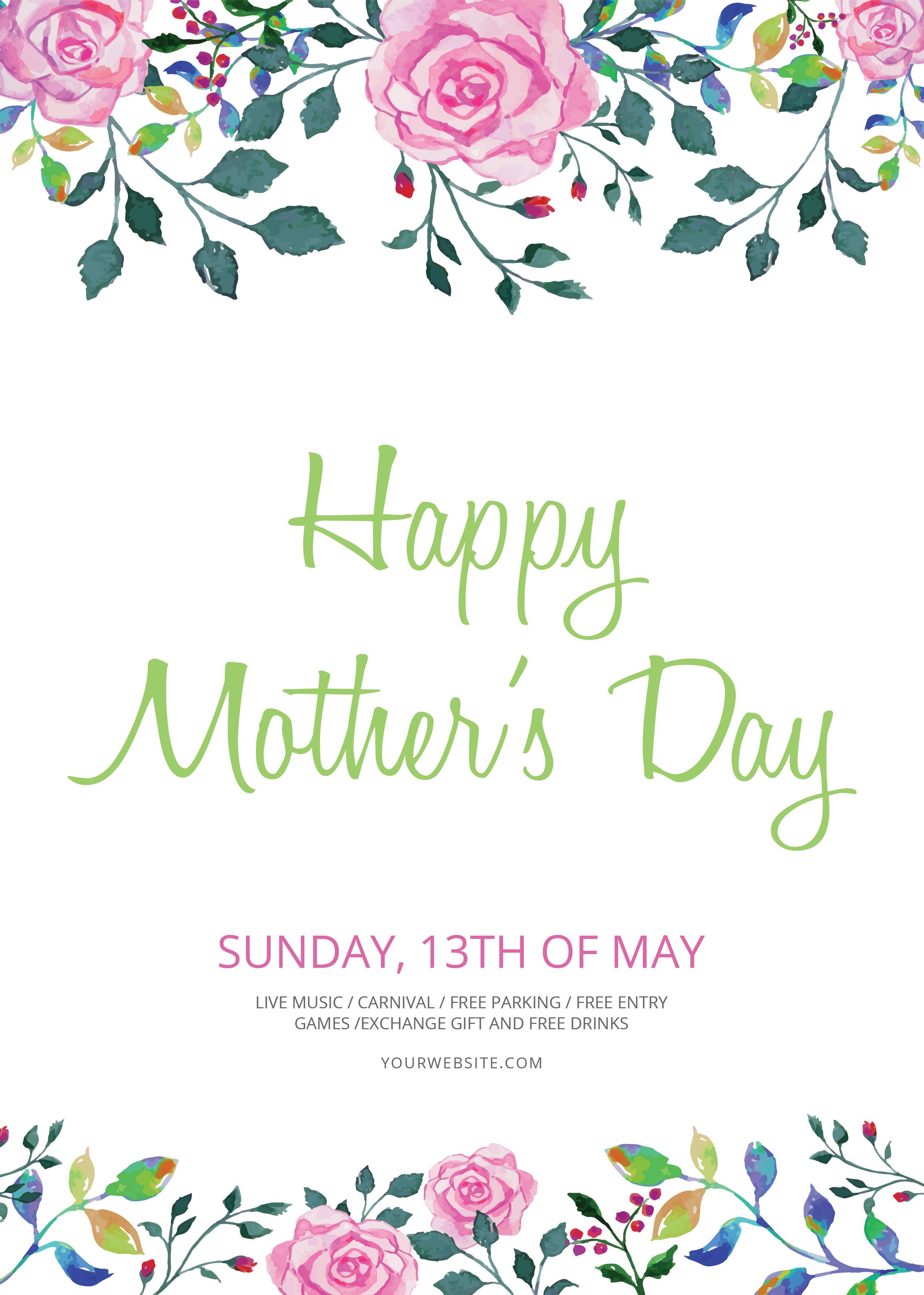 Free Mother's Day Flyer Template in Adobe Illustrator