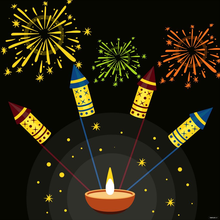 Diwali Crackers Firework Vector - EPS, Illustrator, JPG, PSD, PNG, SVG |  