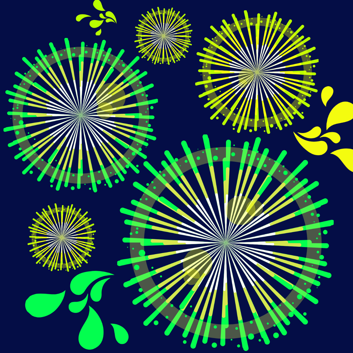 Bright Fireworks Vector Template