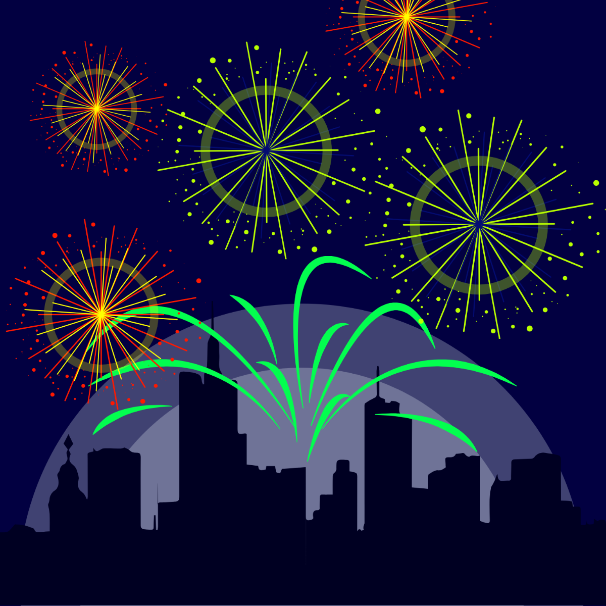 Fireworks Celebration Vector Template