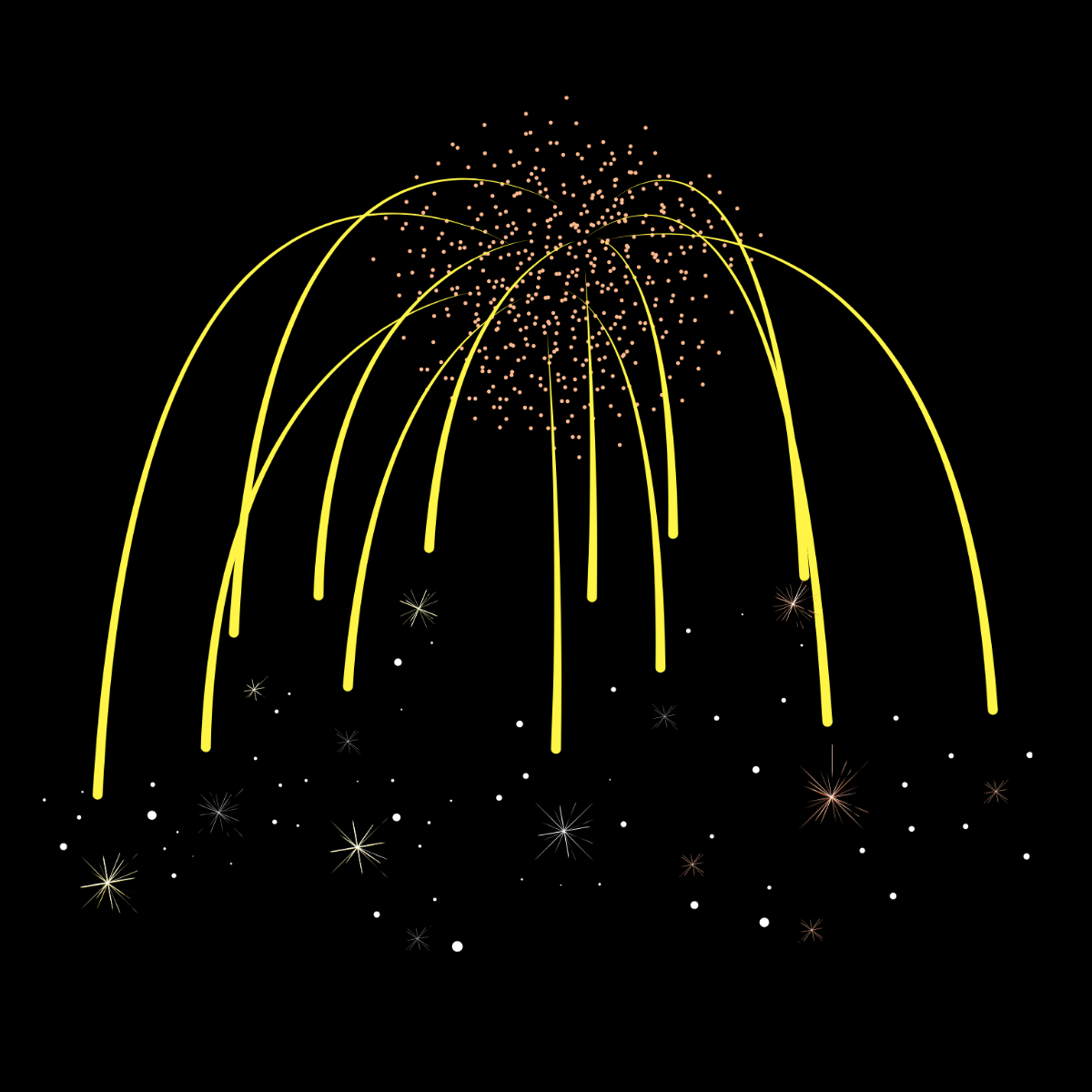 Falling Fireworks Sparkles Vector Template