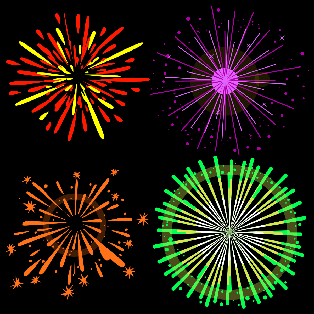 Bursting Firework Crackers Template