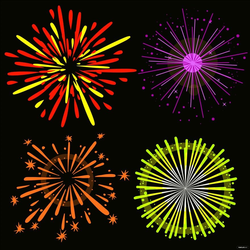 Bursting Firework Crackers in Illustrator, PSD, EPS, SVG, JPG, PNG