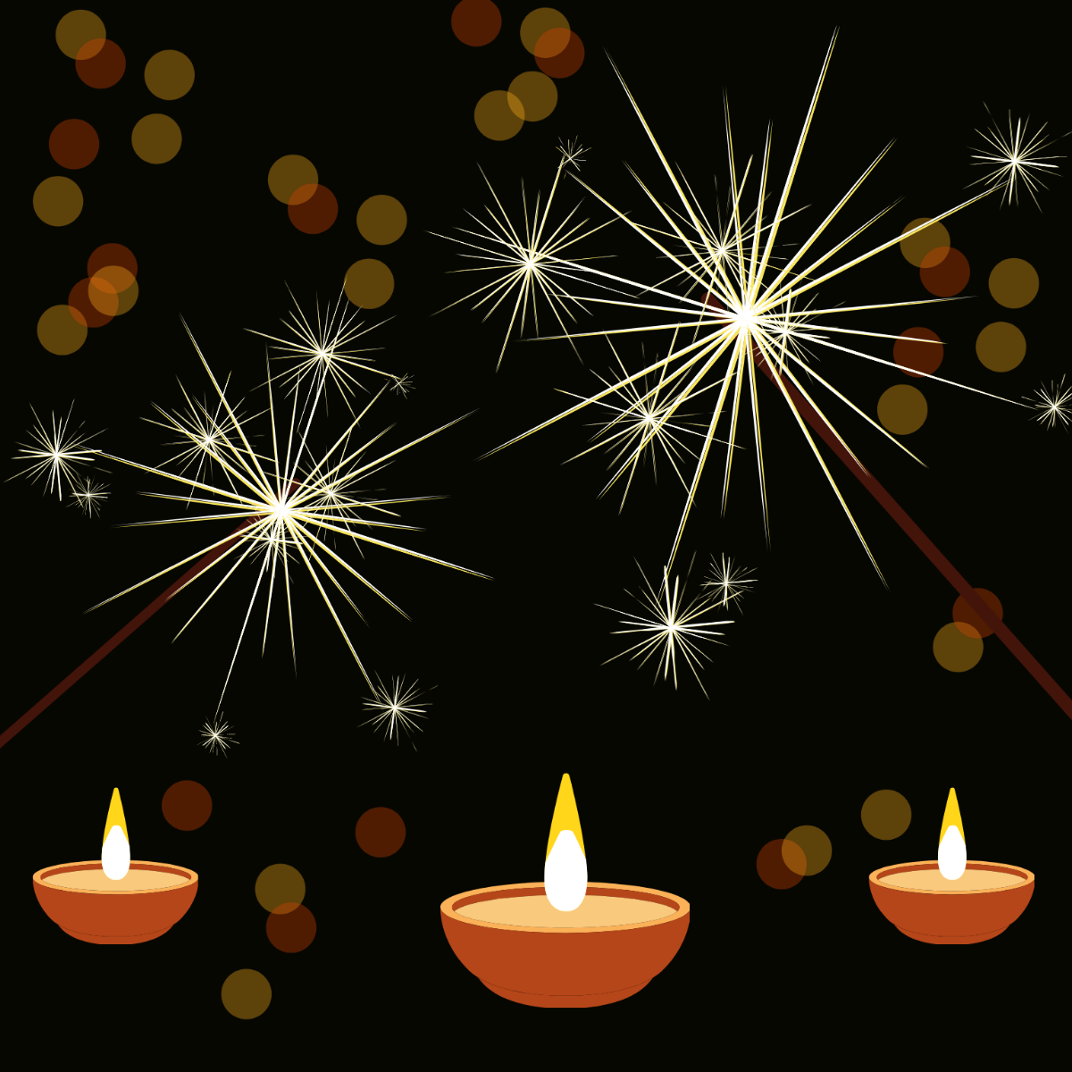 Happy Diwali Firework Vector Template