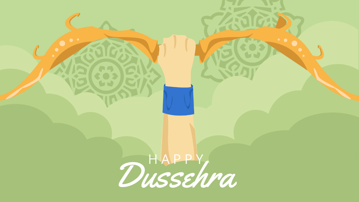 Dussehra Green Background Template