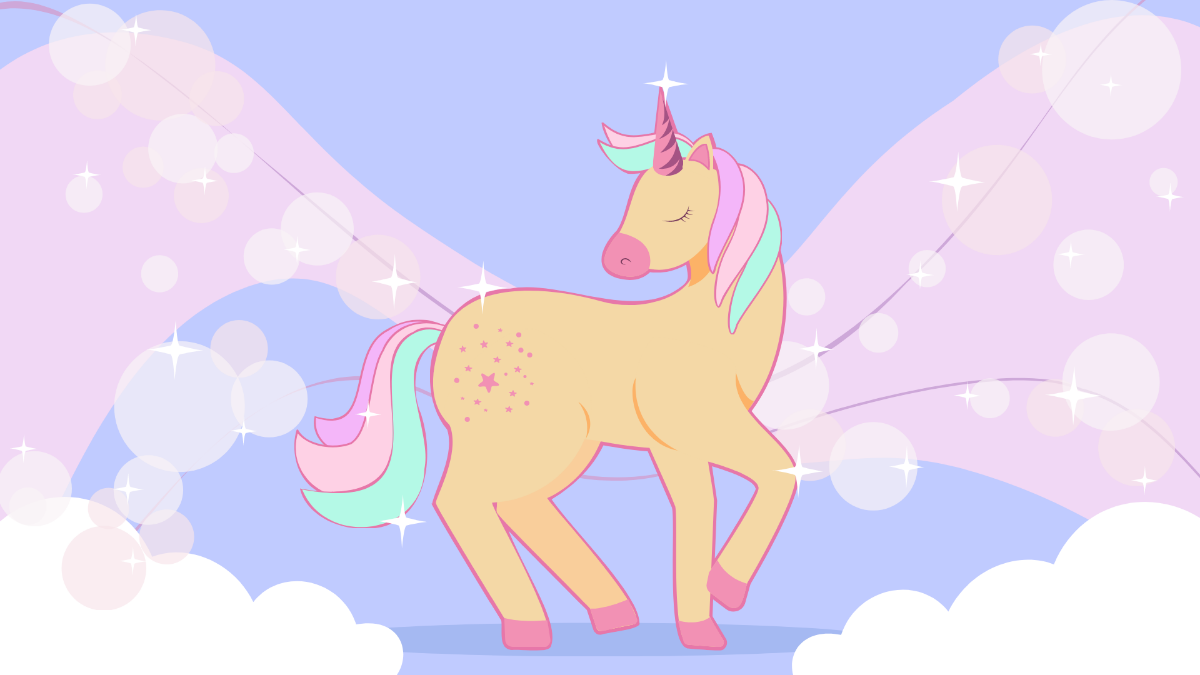 Pastel Glitter Unicorn Background Template