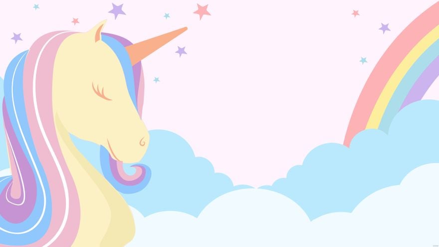 Free Kawaii Unicorn Background - Download in Illustrator, EPS, SVG, JPG,  PNG