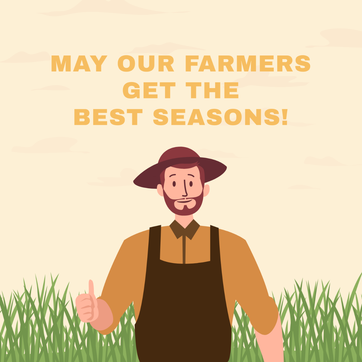 If Farmers Day Wishes Vector Template