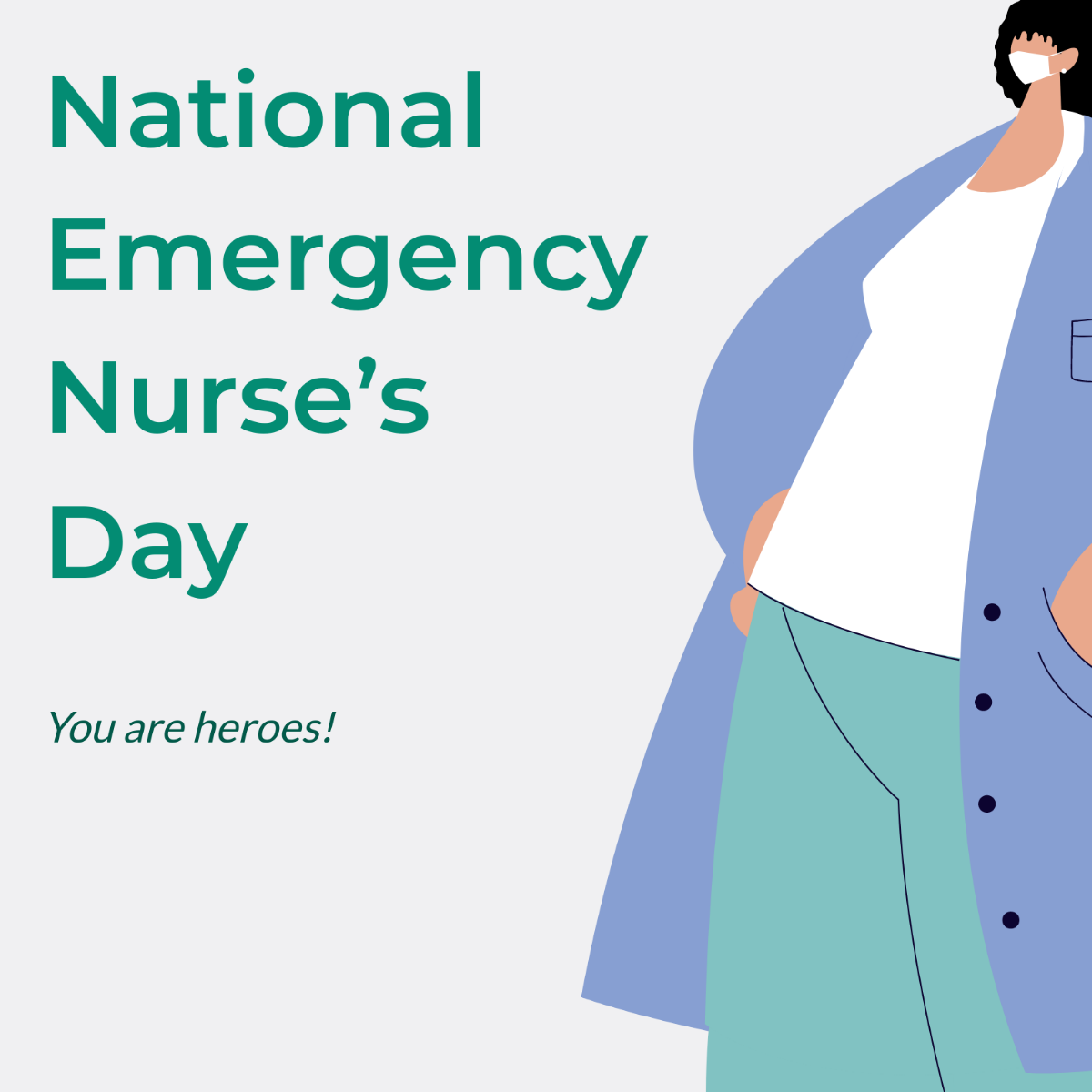 National Emergency Nurse’s Day Poster Vector Template