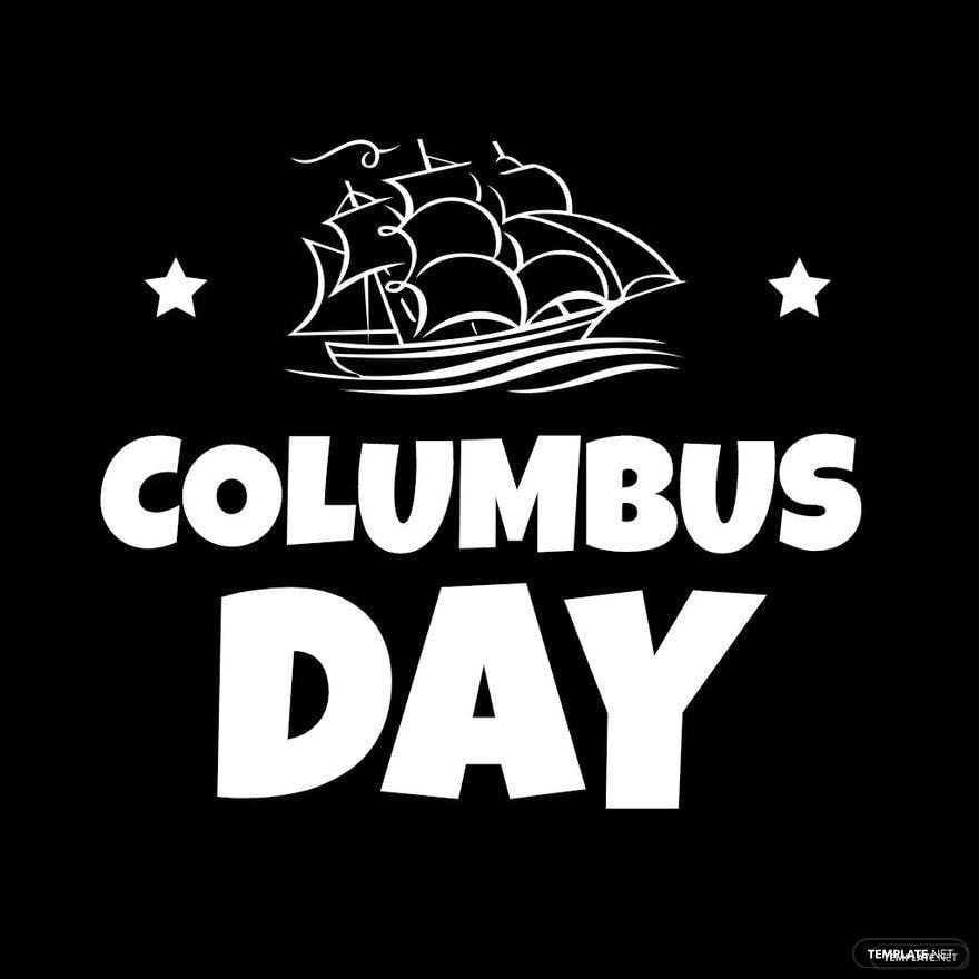 Black And White Columbus Day Clipart