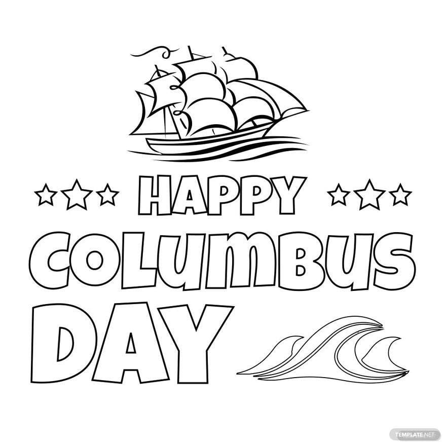 Happy Columbus Day Drawing