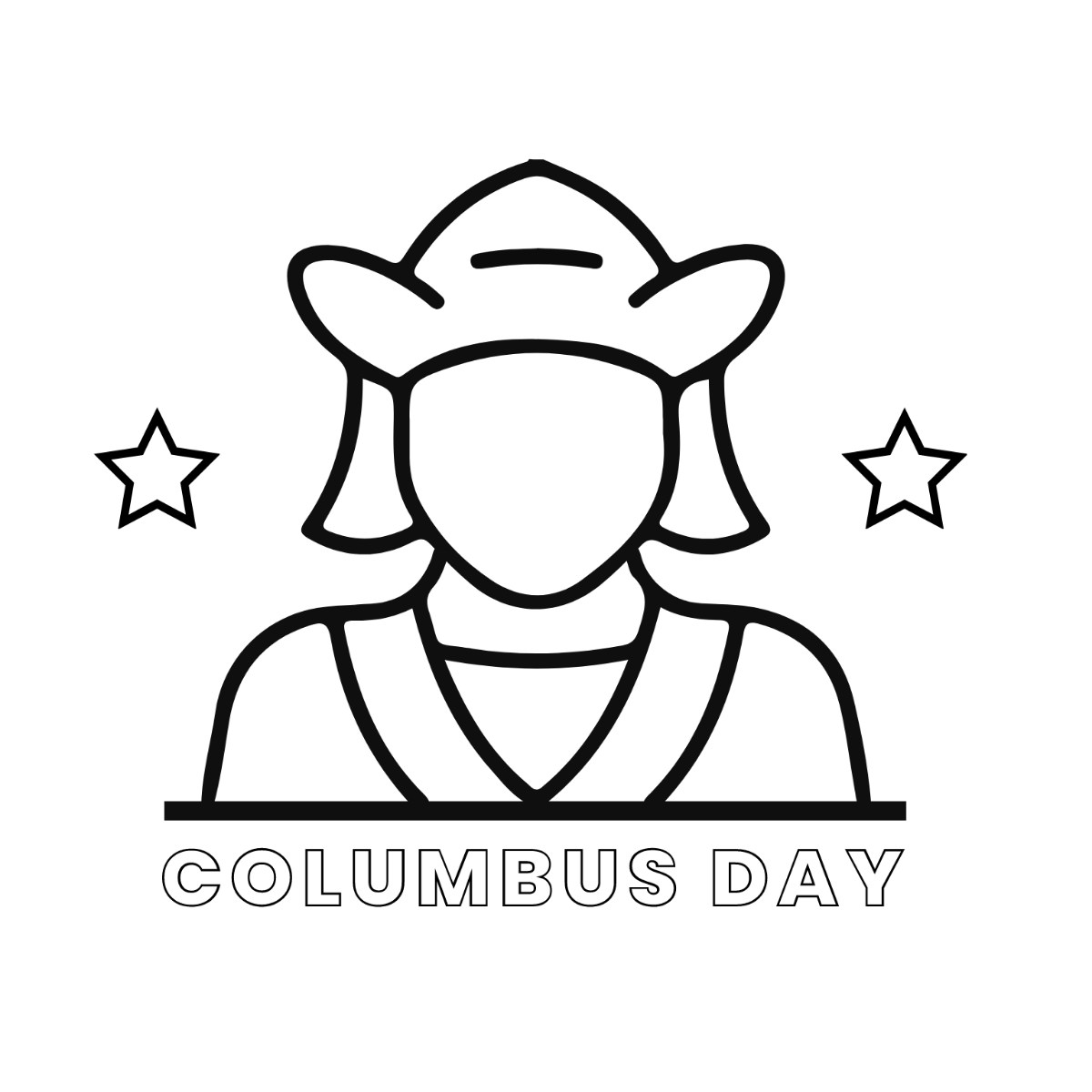 Cute Columbus Day Drawing