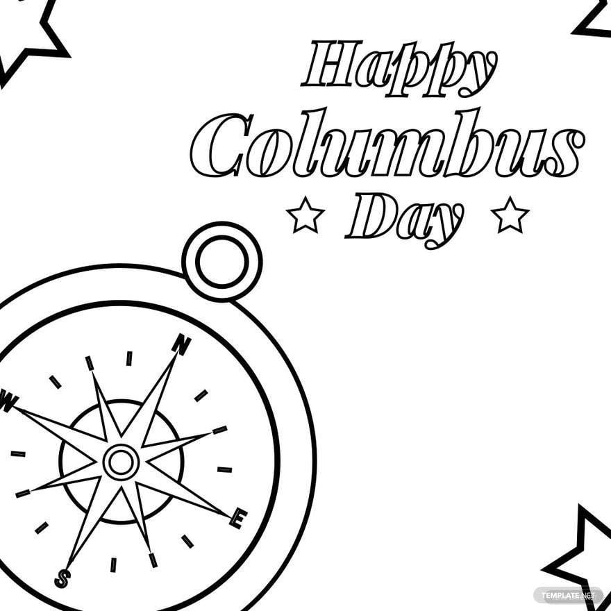 Columbus Day Color Drawing