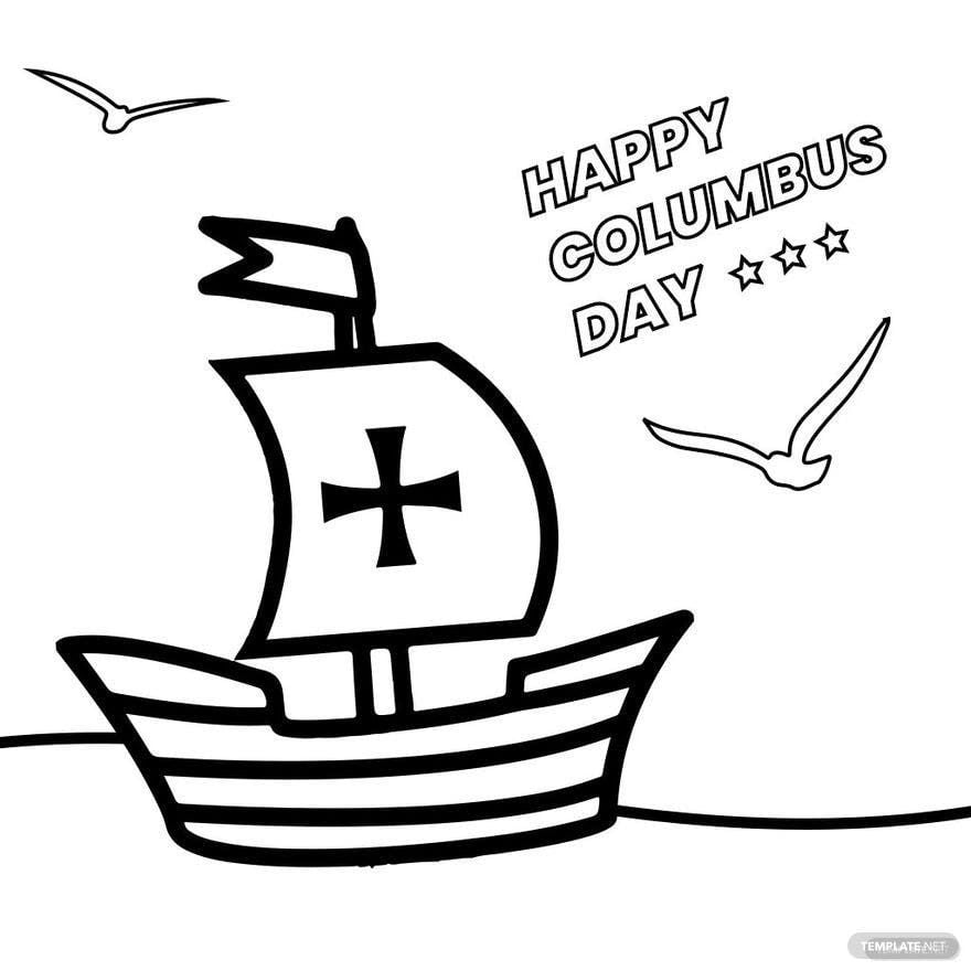 Free Columbus Day Image Drawing