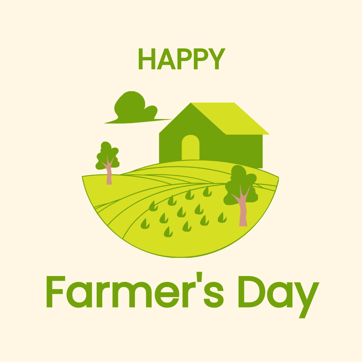Free Happy Farmers Day Vector Template