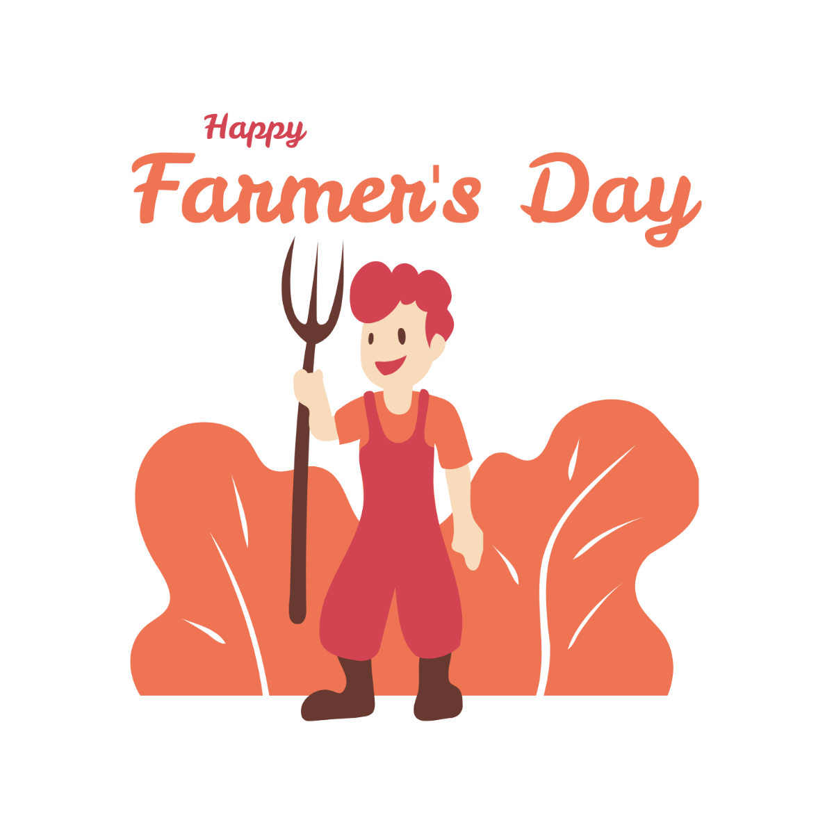 Free Happy Farmers Day Illustration Template