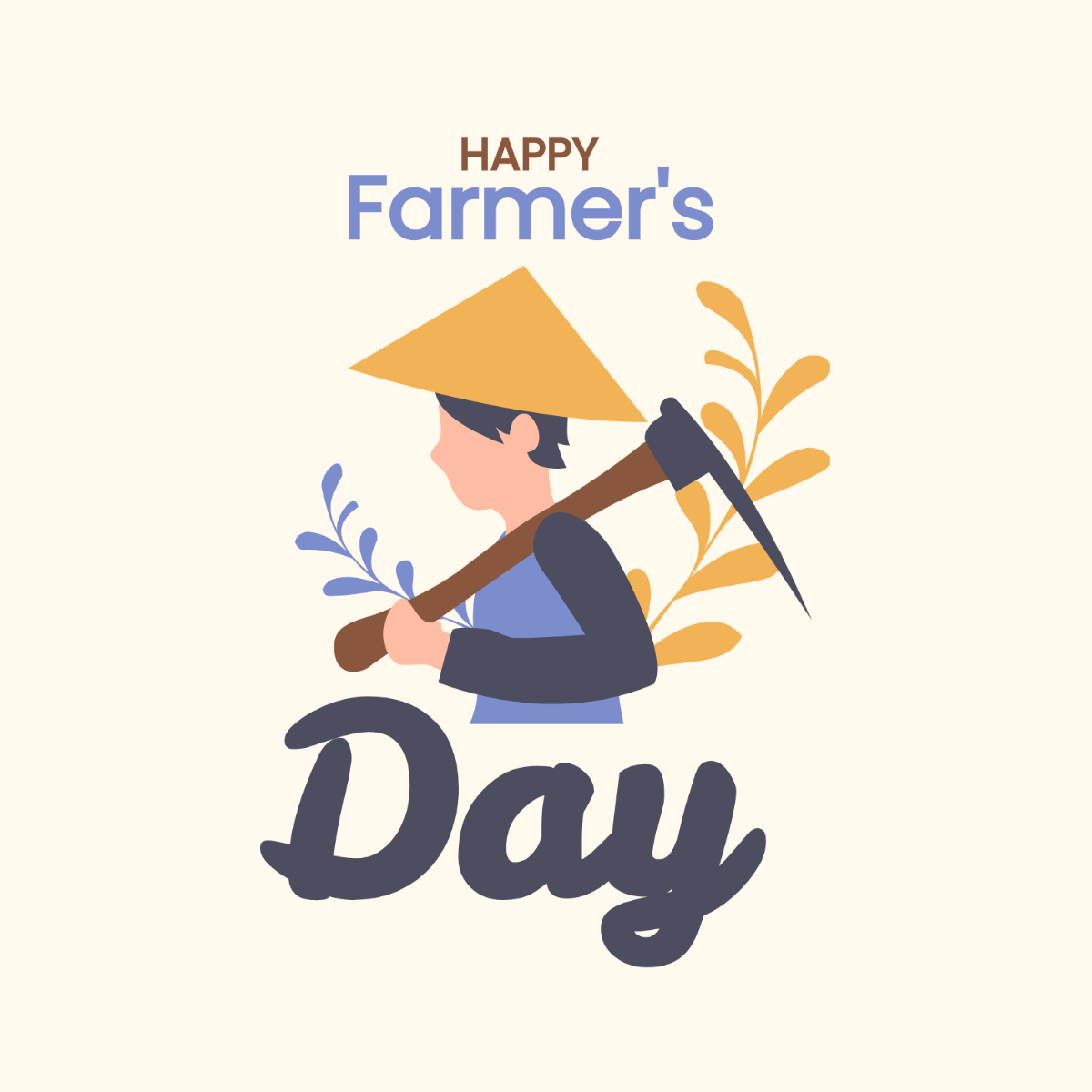 Farmers Day Celebration Vector Template