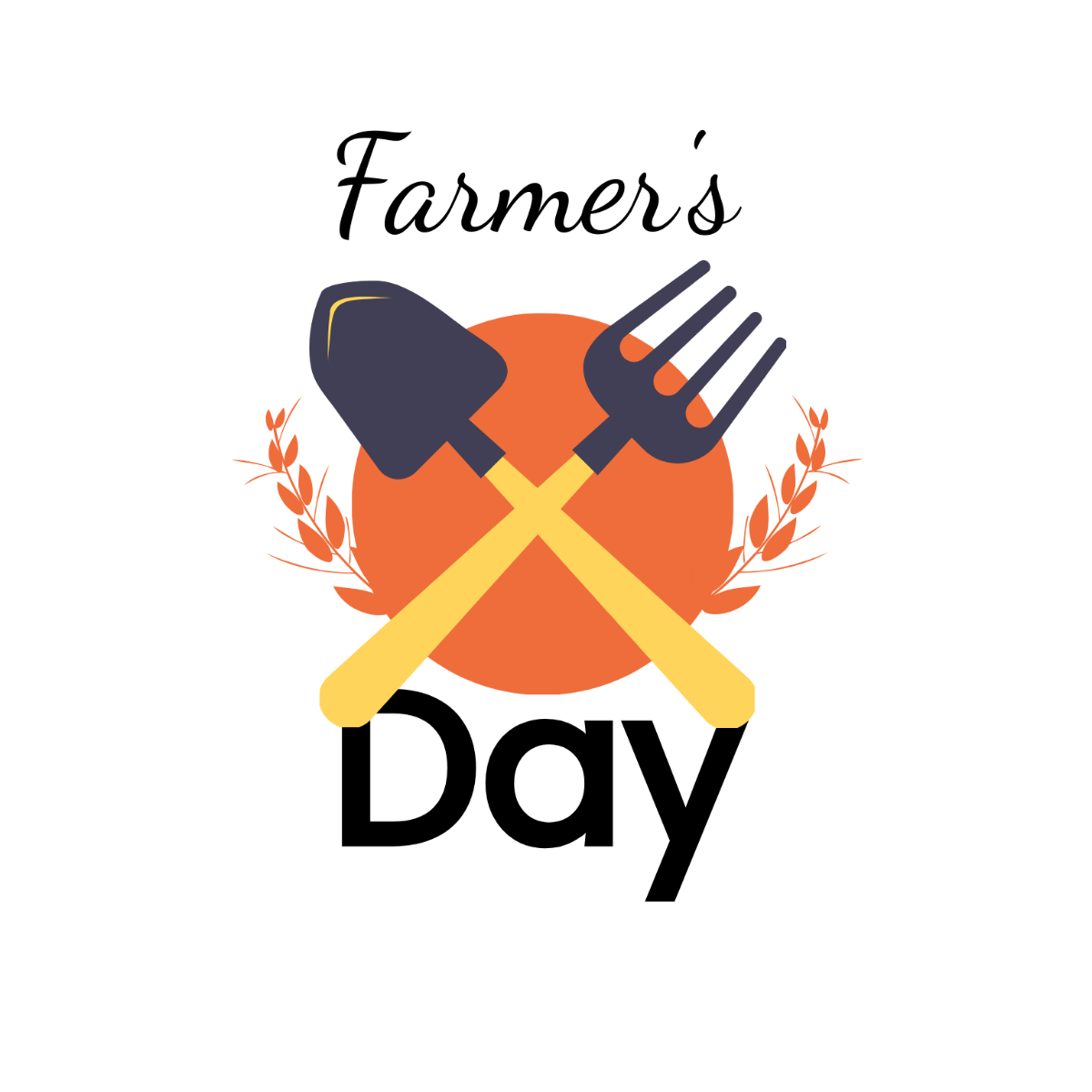 Farmers Day Clipart Vector Template