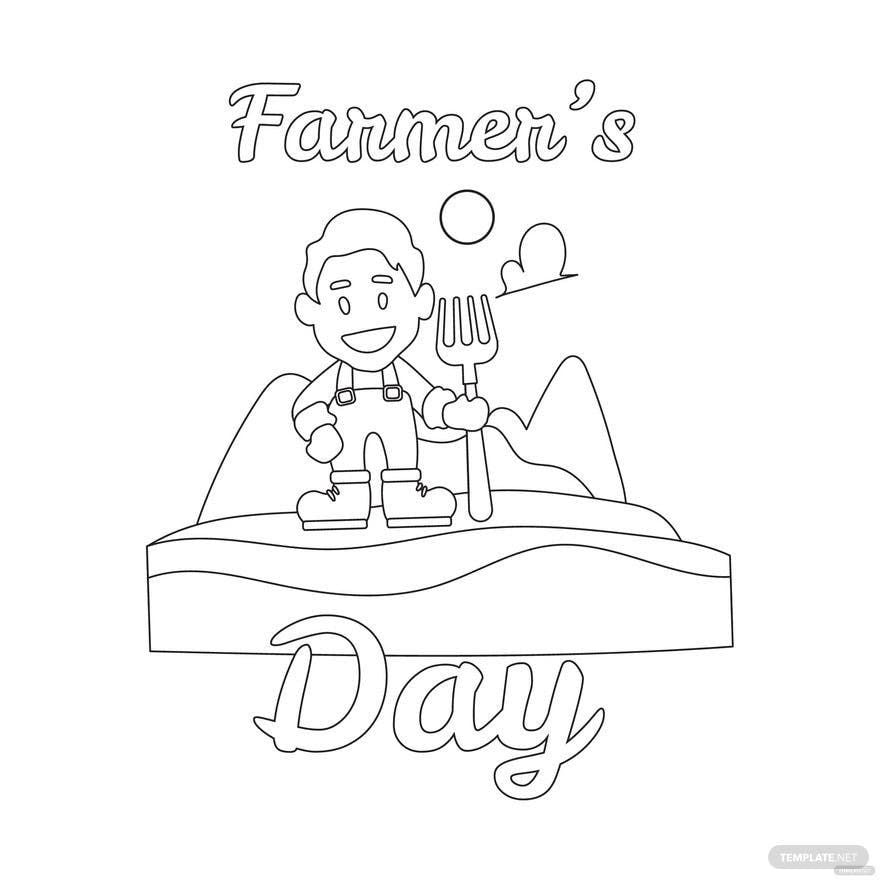 Farmers Day Drawing Vector