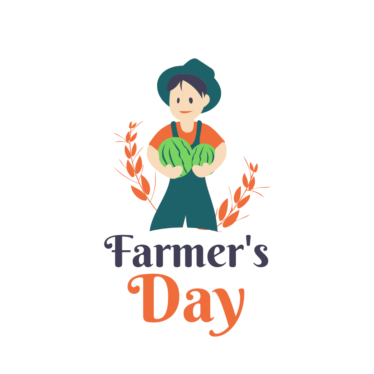 Farmers Day Cartoon Vector Template