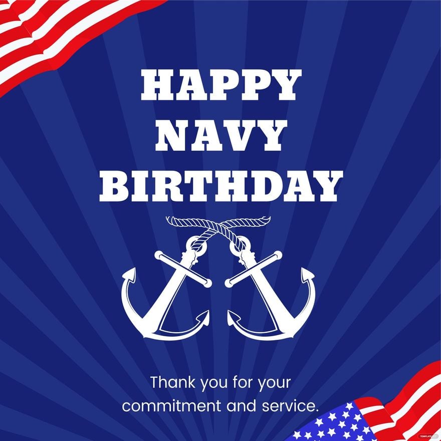 Navy Birthday Flyer Vector