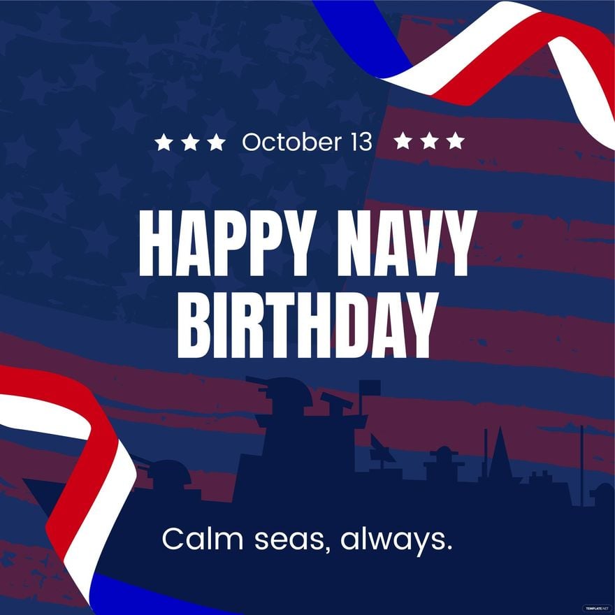 Free Navy Birthday Poster Vector in Illustrator, PSD, EPS, SVG, JPG, PNG