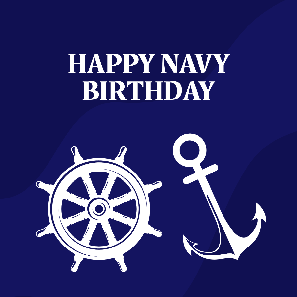 Navy Birthday Vector Template