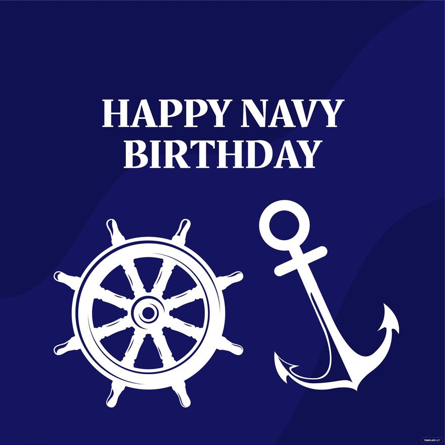 Navy Birthday Vector in Illustrator, PSD, EPS, SVG, JPG, PNG