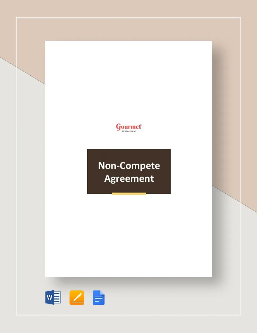 Restaurant Non Compete Agreement Template