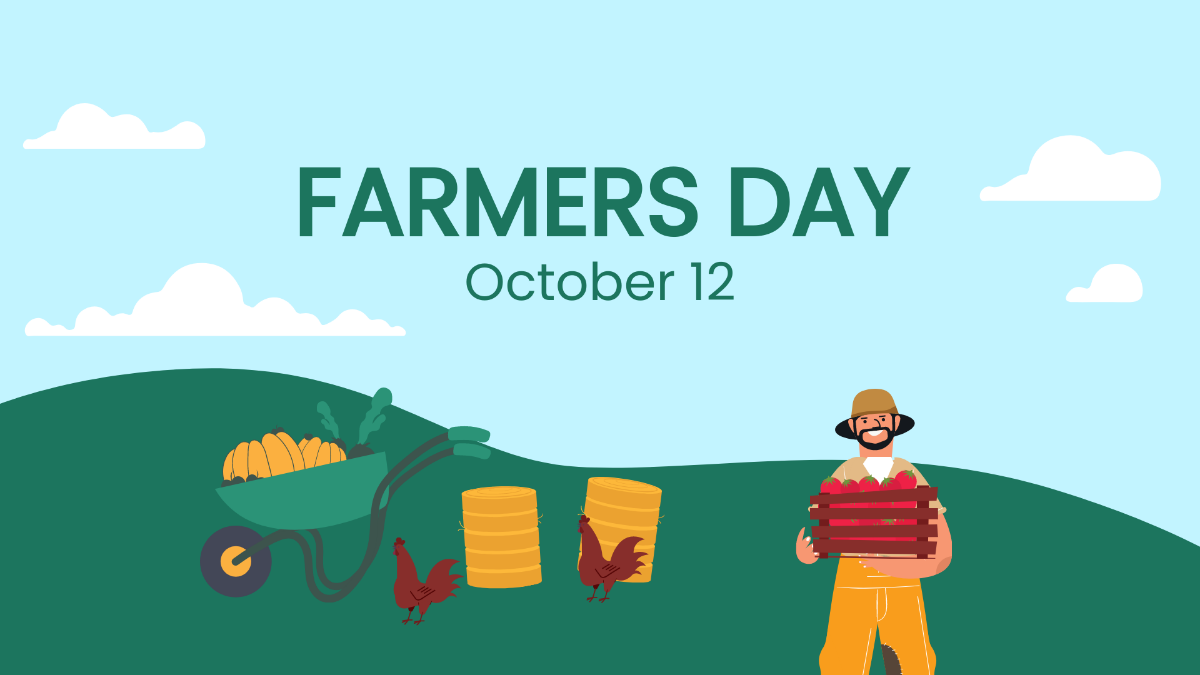 Free Farmers Day Cartoon Background Template
