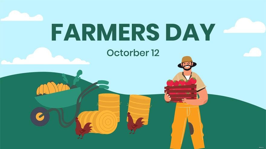 Farmers Day Cartoon Background in PDF, Illustrator, PSD, EPS, SVG, JPG, PNG