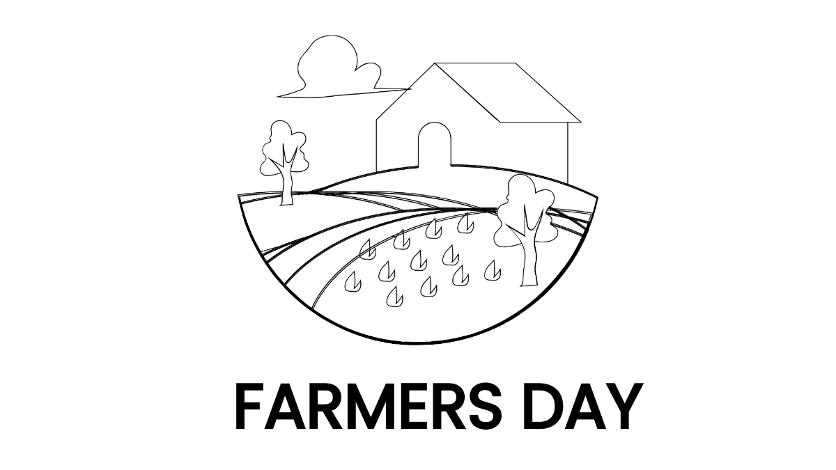 Farmers Day Drawing Background Template