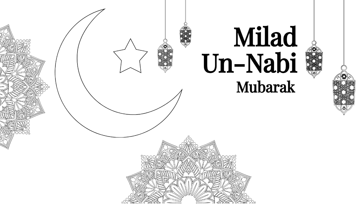 Milad un Nabi Drawing Background Template