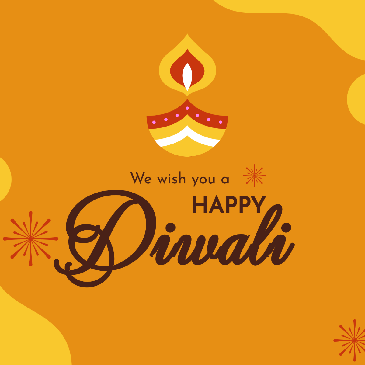 Diwali Wishes Vector Template