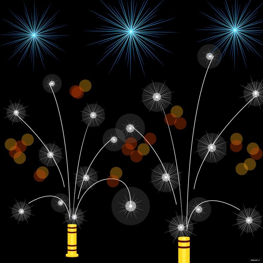 Free Firework With Bursting Crackers Vector