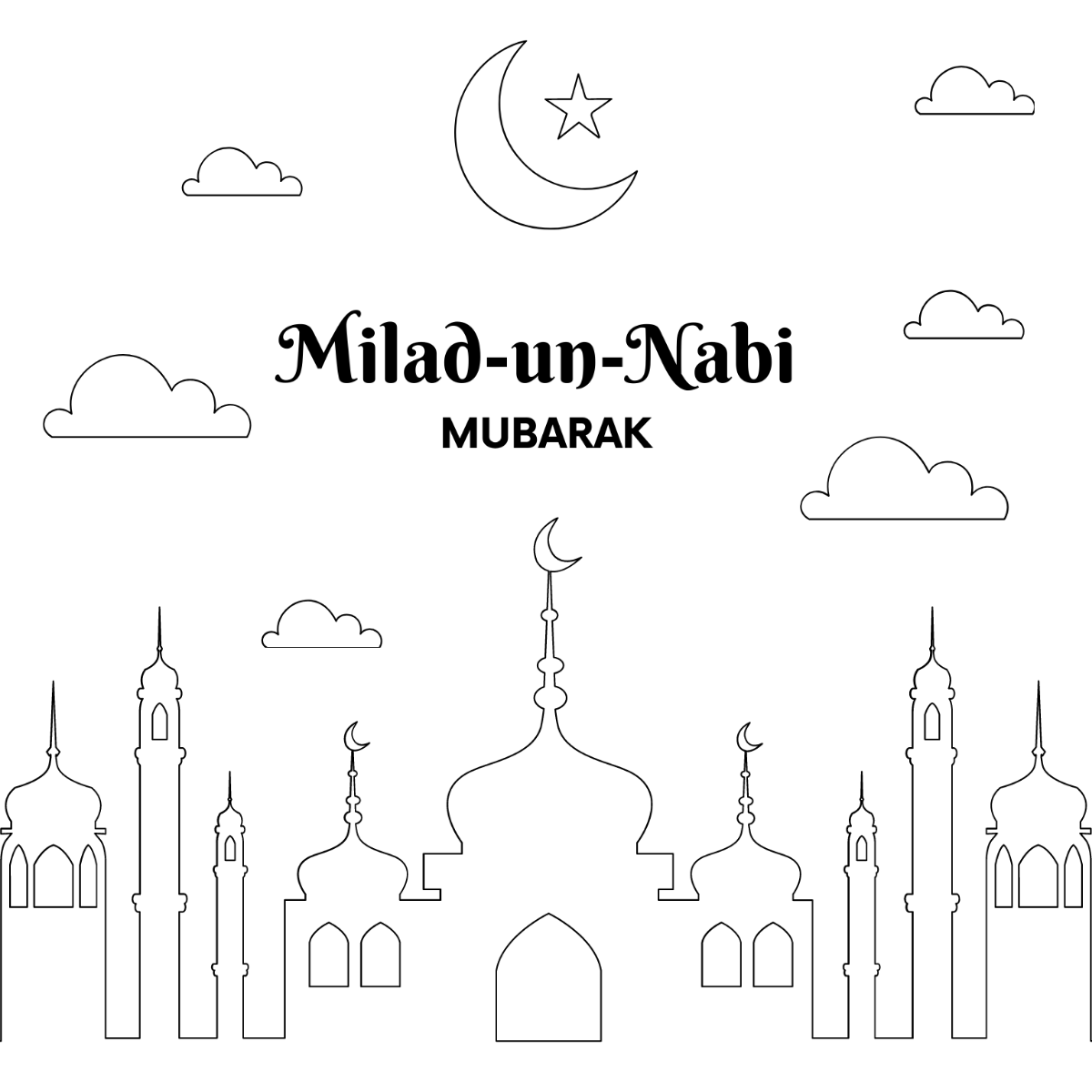 Free  with Milad un Nabi Drawing Vector Template