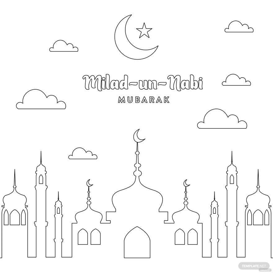 with Milad un Nabi Drawing Vector in Illustrator, PSD, EPS, SVG, JPG, PNG