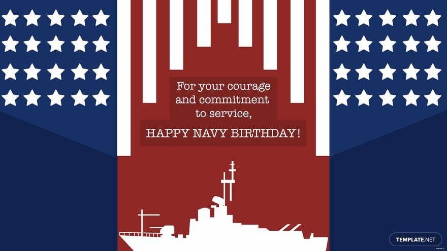 Navy Birthday Greeting Card Background