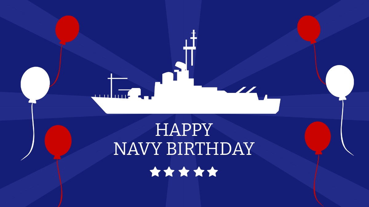 Free Happy Navy Birthday Background Template