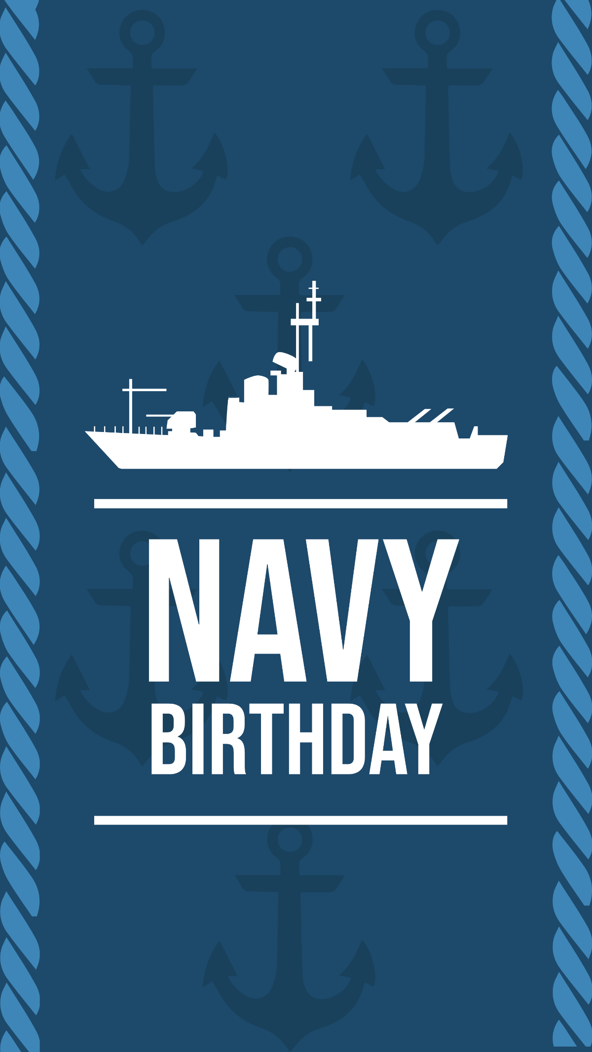 Navy Birthday iPhone Background Template