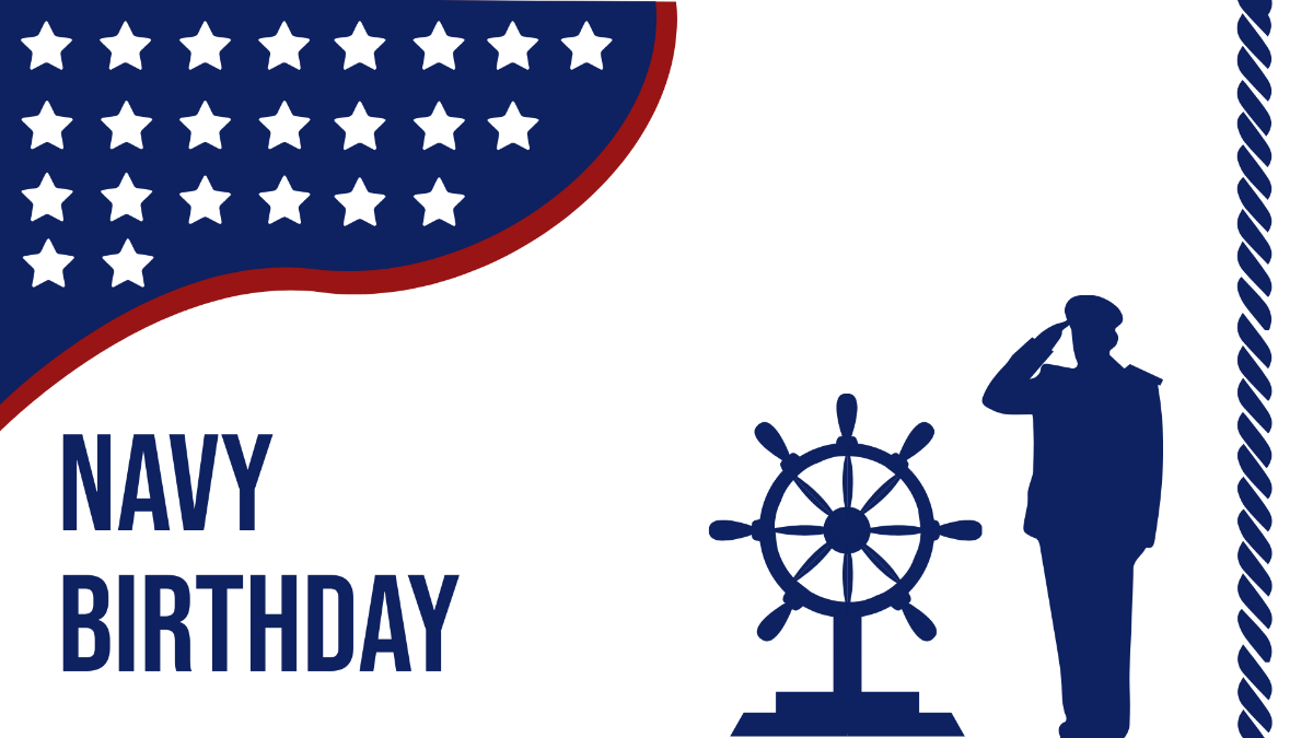 Navy Birthday Vector Background Template