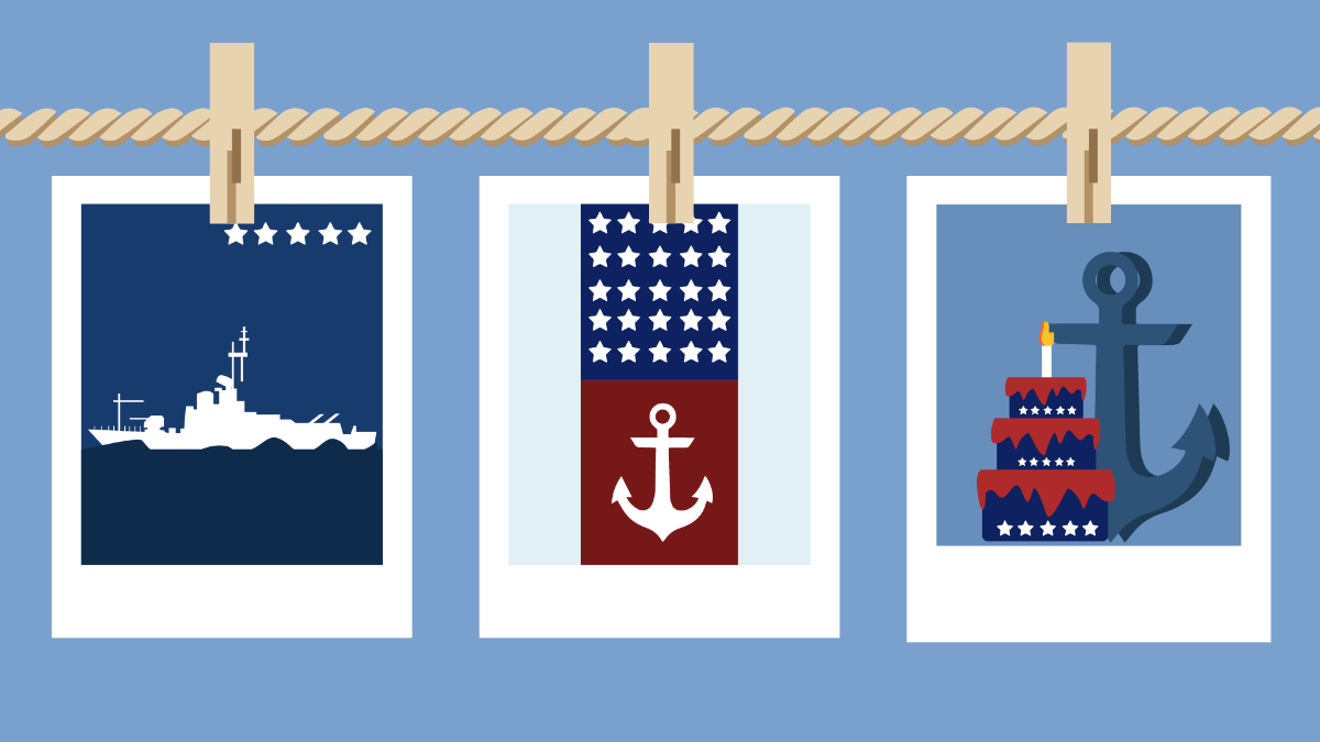 Navy Birthday Image Background Template