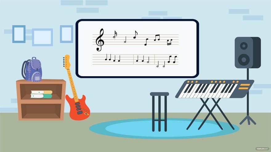 Music Classroom Background in Illustrator, EPS, SVG, JPG, PNG