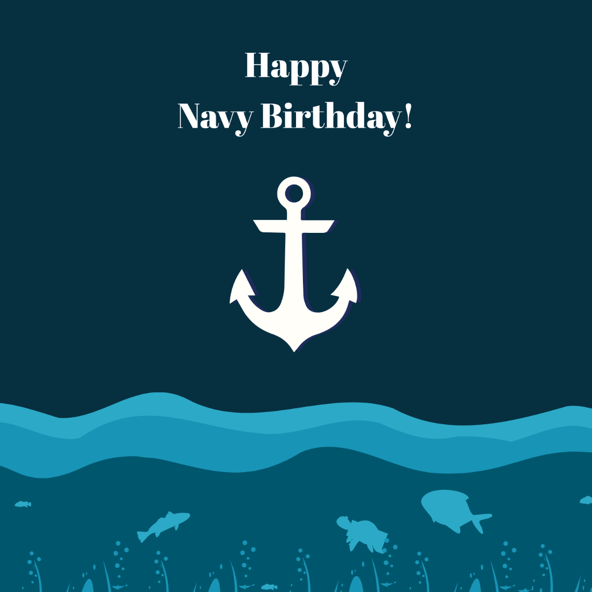 Navy Birthday Celebration Vector Template