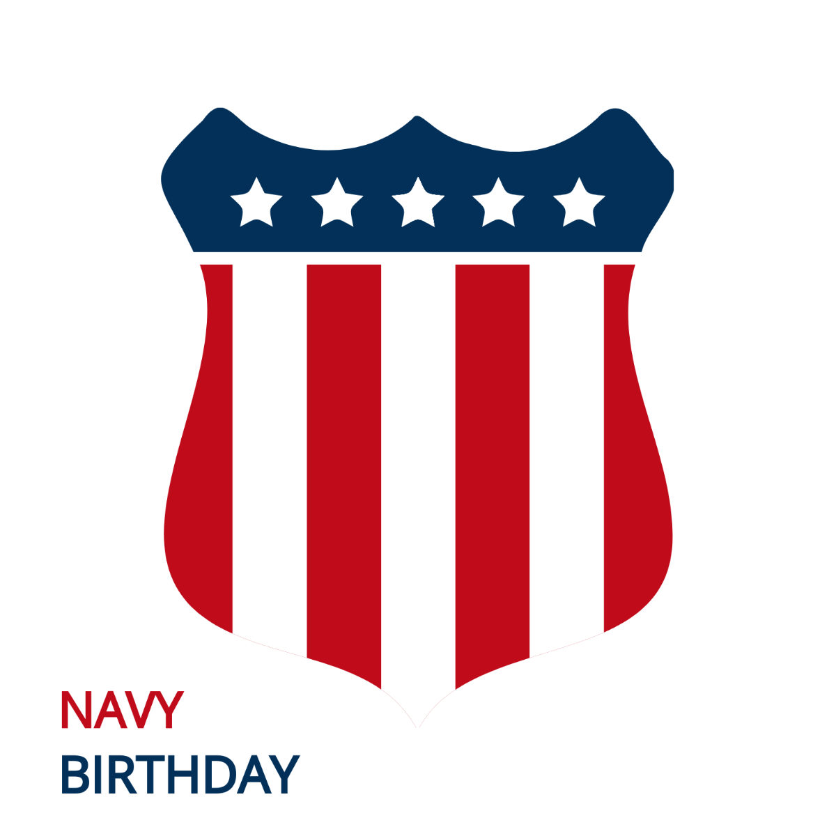 Navy Birthday Clipart Vector Template